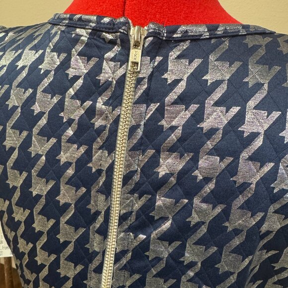 LuLaRoe Amelia Dress Elegant Collection Navy Silver NEW with tags size L - Picture 4 of 15